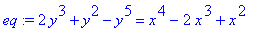 eq := 2*y^3+y^2-y^5 = x^4-2*x^3+x^2